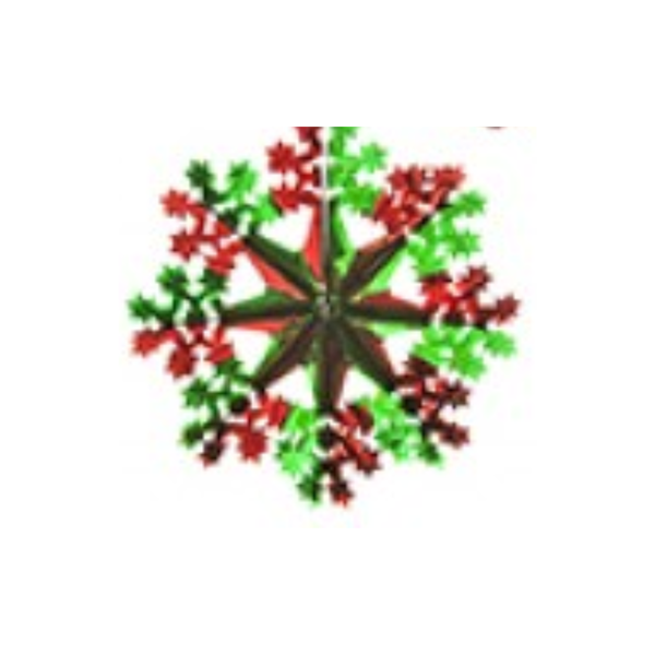 Christmas Green & Red Decoration 14.5" Foil Snowflake