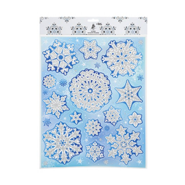 Christmas Glitter Snowflake Window Sticker Sheet