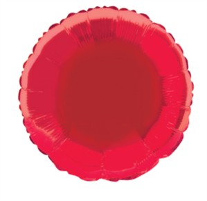 Single 18" Red Circular Foil Balloon