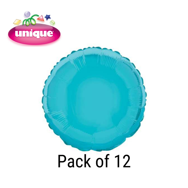 Baby Blue 18" Round Foil Balloons 12pk