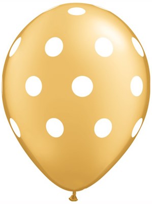 Gold with White Dots 11" Latex Balloons 25pk