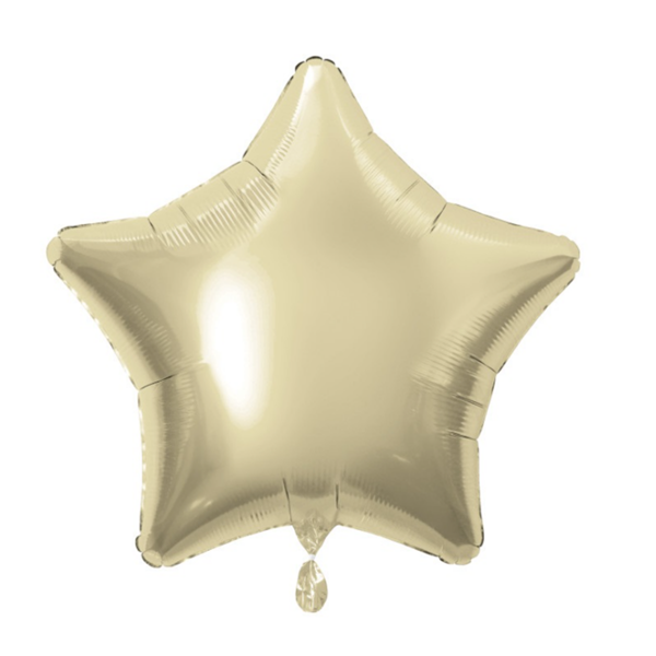 Unique Single 20" White Gold Star Shaped Foil Balloon