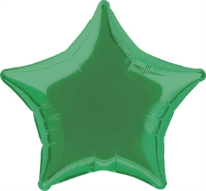 Single 20" Green Star Shaped Foil Balloon