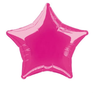 Single 20" Hot Pink Star Shaped Foil Balloon