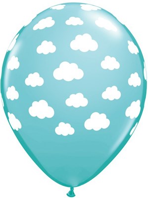 Blue Cloud Print 11" Latex Balloons 25pk