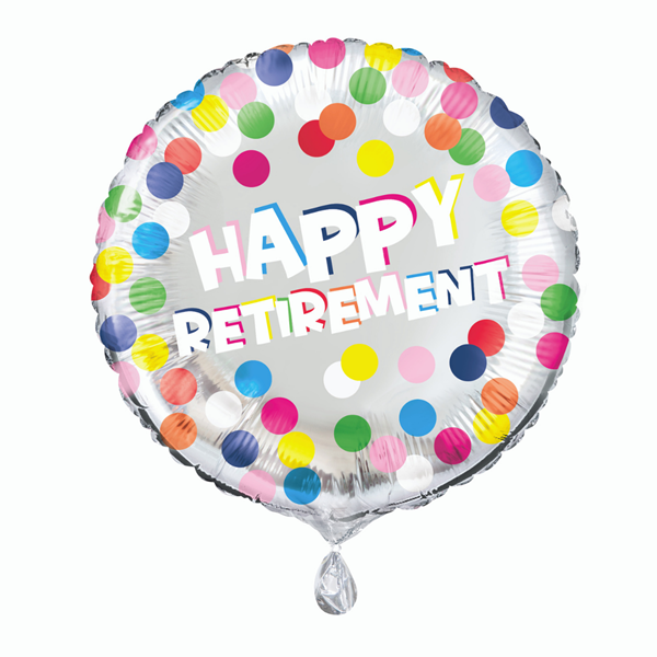 Happy Retirement Colourful Dots 18" Foil Balloon