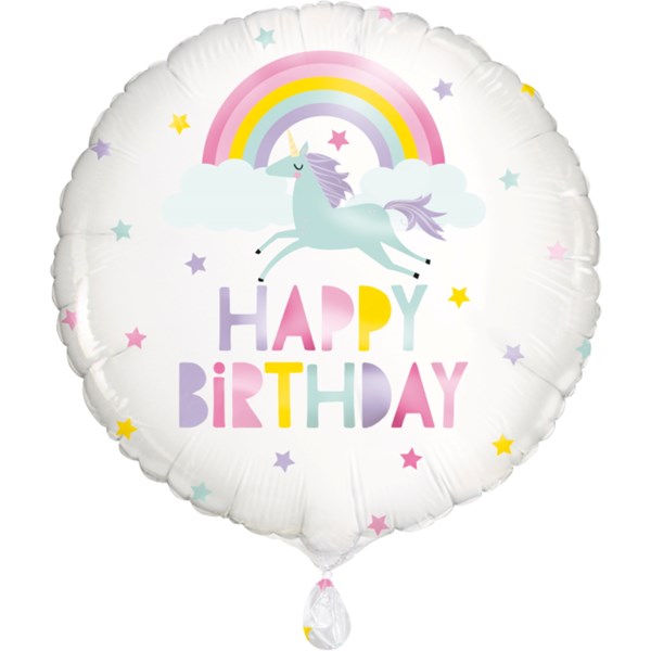 Rainbow & Unicorn Birthday 18" Foil Balloon