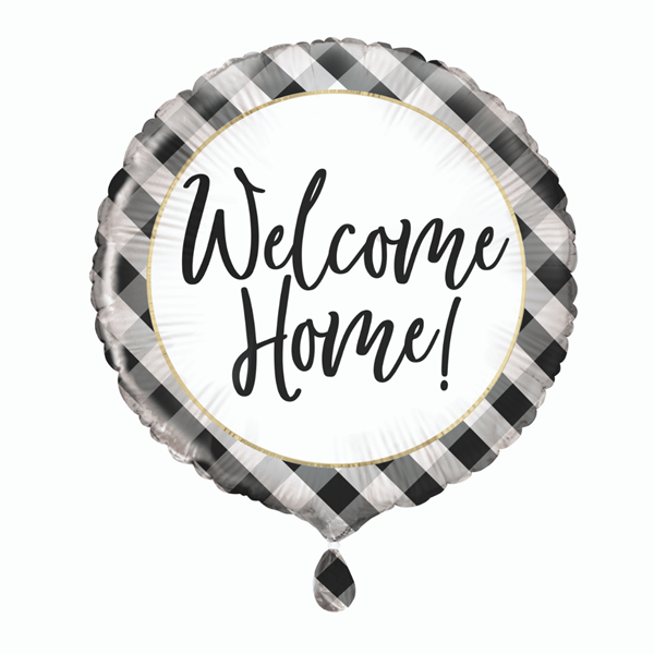 Welcome Home Gingham 18" Foil Balloon