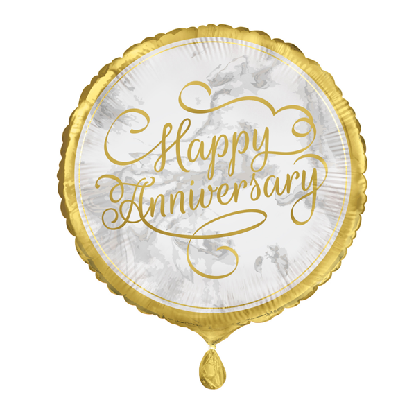Golden Happy Anniversary 18" Foil Balloon