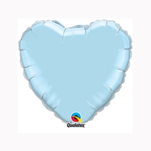 Pearl Light Blue 9" Heart Foil Balloon