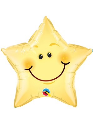 Smiley Face Star 20" Foil Balloon
