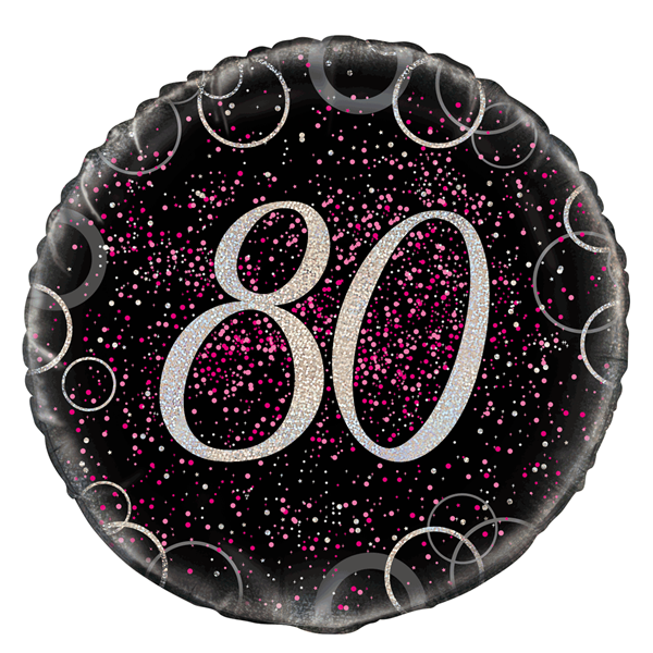 Pink Glitz 80th Birthday 18" Foil Balloon