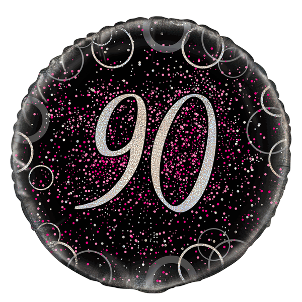 Pink Glitz 90th Birthday 18" Foil Balloon