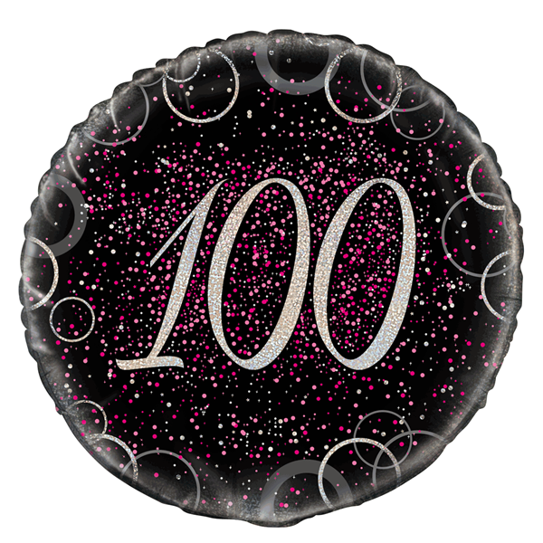 Pink Glitz 100th Birthday 18" Foil Balloon