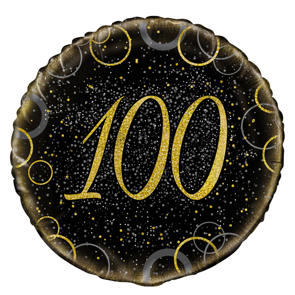 Gold Glitz 100th Birthday 18" Foil Balloon