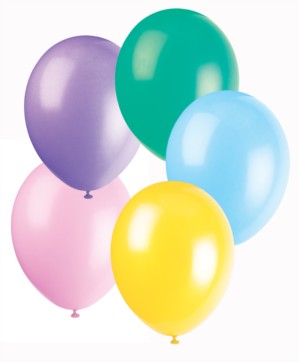 12" Assorted Pastel Colour Latex Balloons - 50pk