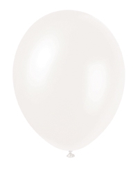 12" Iridescent White Pearlized Latex Balloons - 50pk