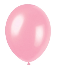 12" Crystal Pink Pearlized Latex Balloons - 50pk