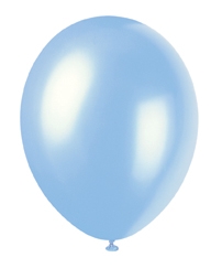 12" Sky Blue Pearlized Latex Balloons - 50pk