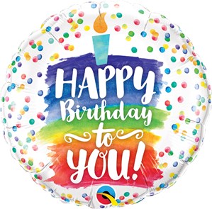 Happy Birthday Rainbow Cake 18" Foil Balloon