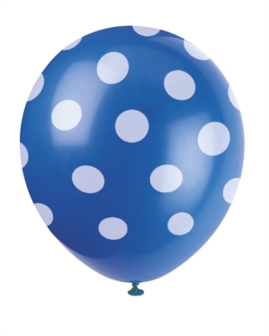 Unique Party 12" Decorative Dots Navy Blue Latex Balloons 6pk