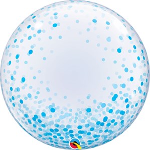 Blue Confetti Printed 24" Deco Bubble