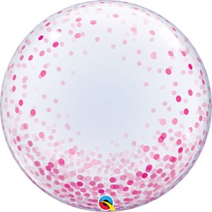 Pink Confetti Printed 24" Deco Bubble