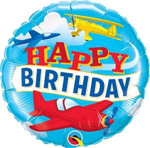 Happy Birthday Airplanes 18" Foil Balloon