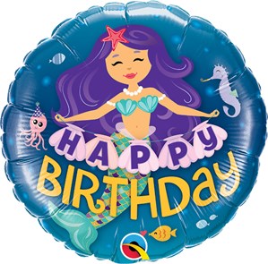 Happy Birthday Mermaid 18" Foil Balloon
