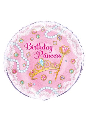 Pink Birthday Princess 18" Foil Balloon