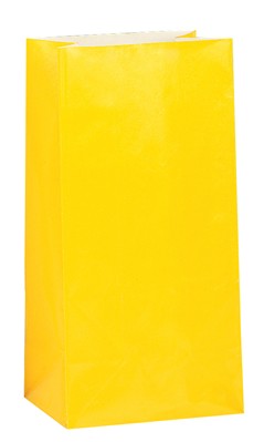 Yellow Paper Sweet Bags 12pk