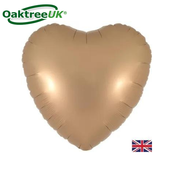 Oaktree Satin Latte Heart 18" Foil Balloon