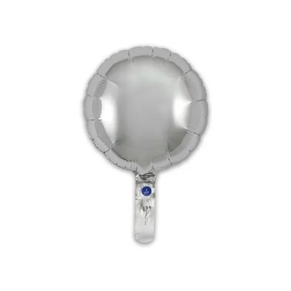 Oaktree Silver 9" Round Foil Balloon (Loose & Self-Seal)