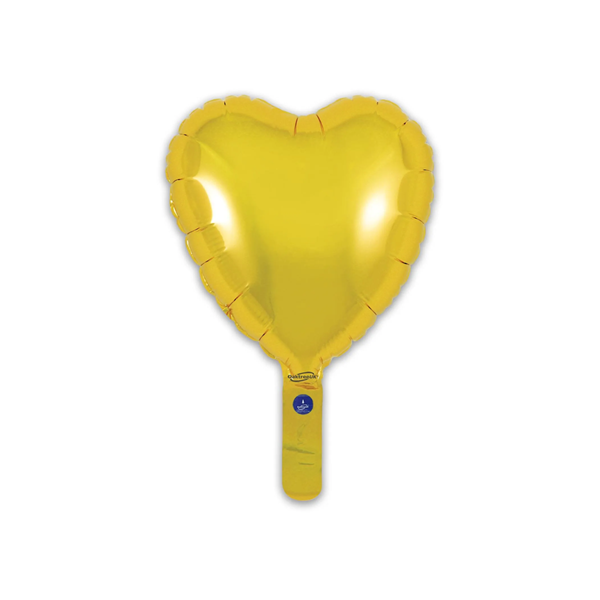 Oaktree Gold 9" Heart  Foil Balloon (Loose & Self-Seal)