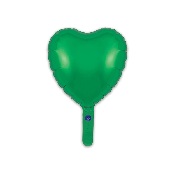 Oaktree Green 9" Heart Foil Balloon (Loose & Self-Seal)