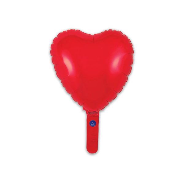 Oaktree Red 9" Heart Foil Balloon (Loose & Self-Seal)