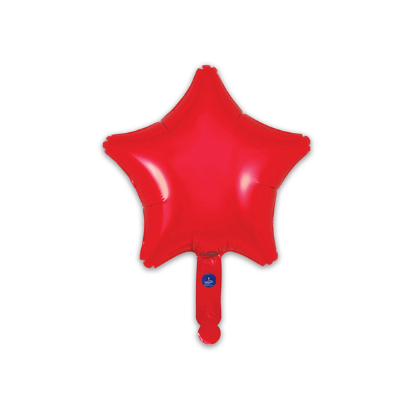 Oaktree Red 9" Star Foil Balloon (Loose & Self-Seal)