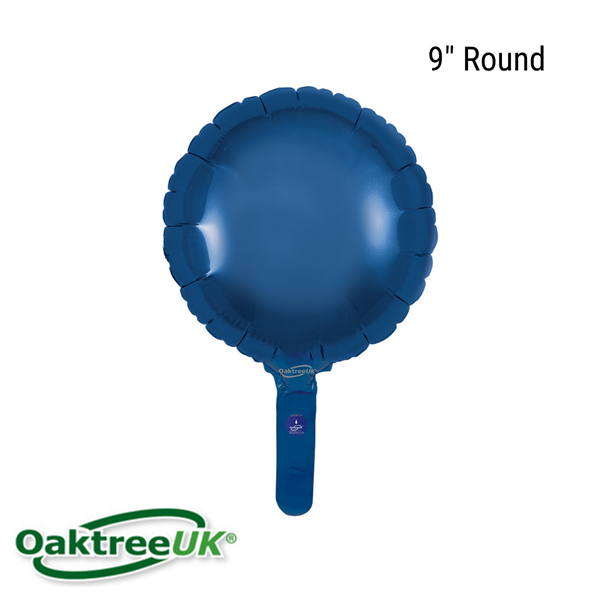 NEW Oaktree Navy Blue 9" Round Foil Balloon (Loose & Self-Seal)