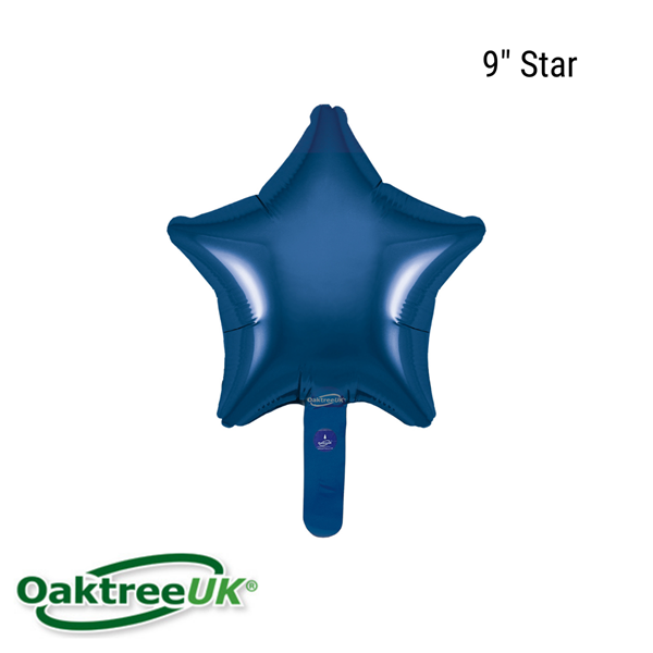 NEW Oaktree Navy Blue 9" Star Foil Balloon (Loose & Self-Seal)