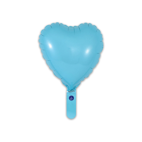 Oaktree Matt Blue 9" Heart Foil Balloon (Loose & Self-Seal)