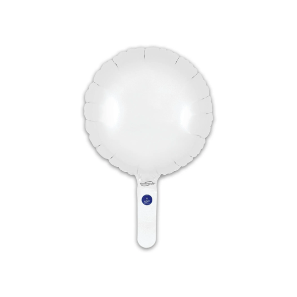 Oaktree Matte White 9" Round Foil Balloon (Loose & Self-Seal)