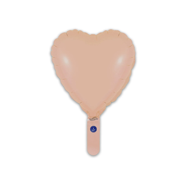 Oaktree Matt Nude 9" Heart Foil Balloon (Loose & Self-Seal)
