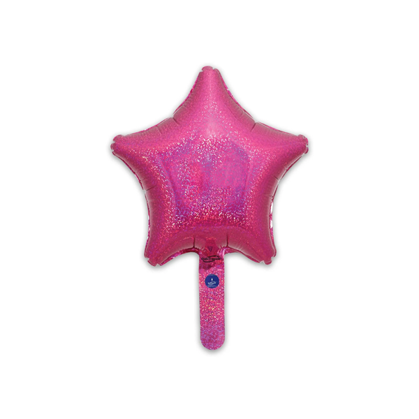 Oaktree Pink Holographic 9" Star Foil Balloon (Self Seal)