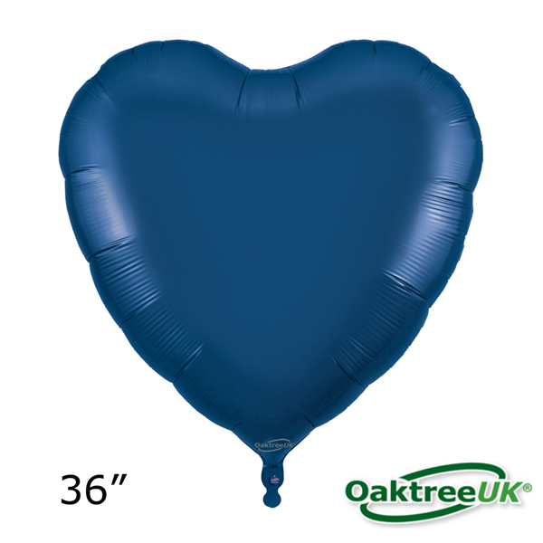 NEW Oaktree Navy Blue 36" Heart Foil Balloon