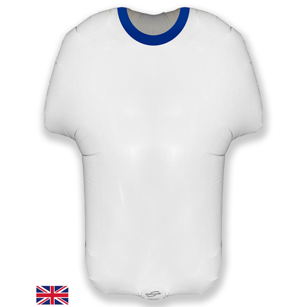 NEW White & Blue Football Shirt 24" Shape Foil Balloon