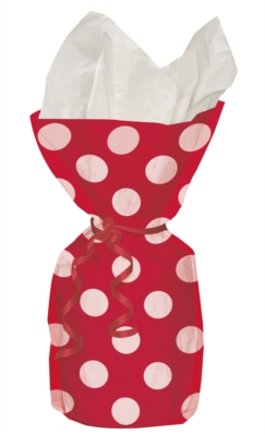 20 Decorative Dots Ruby Red Cello Bags