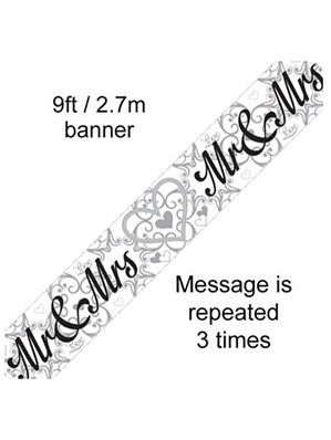 Mr & Mrs Wedding Foil Banner 9ft