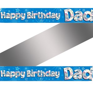 Happy Birthday Dad Holographic Foil Banner