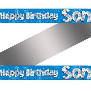 Happy Birthday Son Holographic Foil Banner