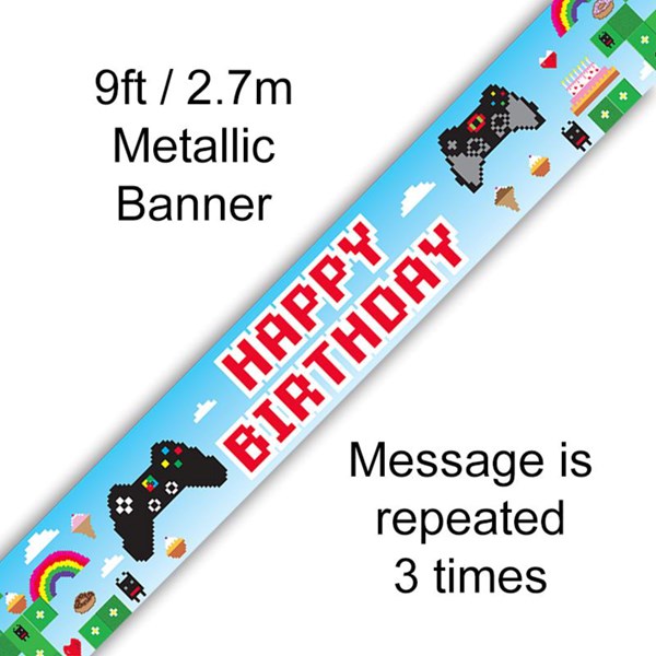 Blox Game Birthday Holographic Banner 9ft